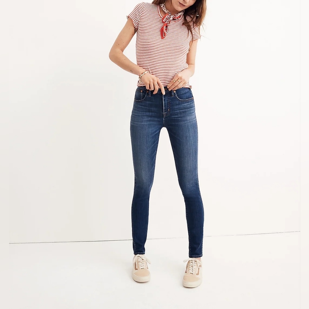 Madewell Petite 10" High-Rise Skinny Jeans in Danny Wash Size 32 - Picture 1 of 16